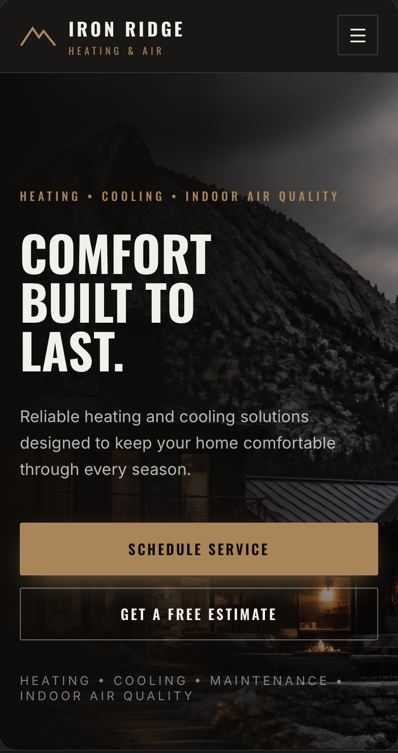 Iron Ridge Heating & Air, mobile view 2