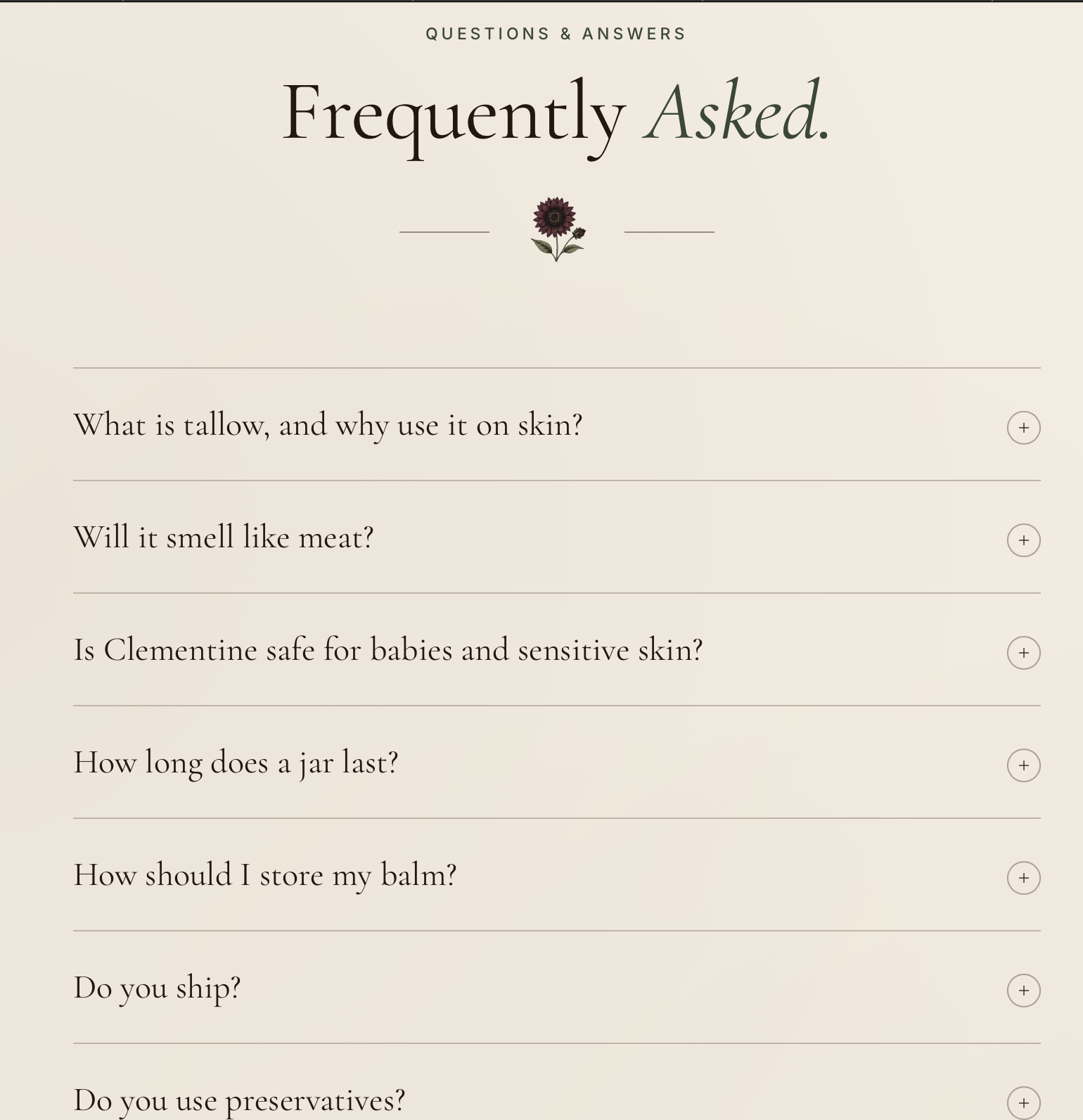 Clementine Tallow Balm, Questions + Customer Confidence 1