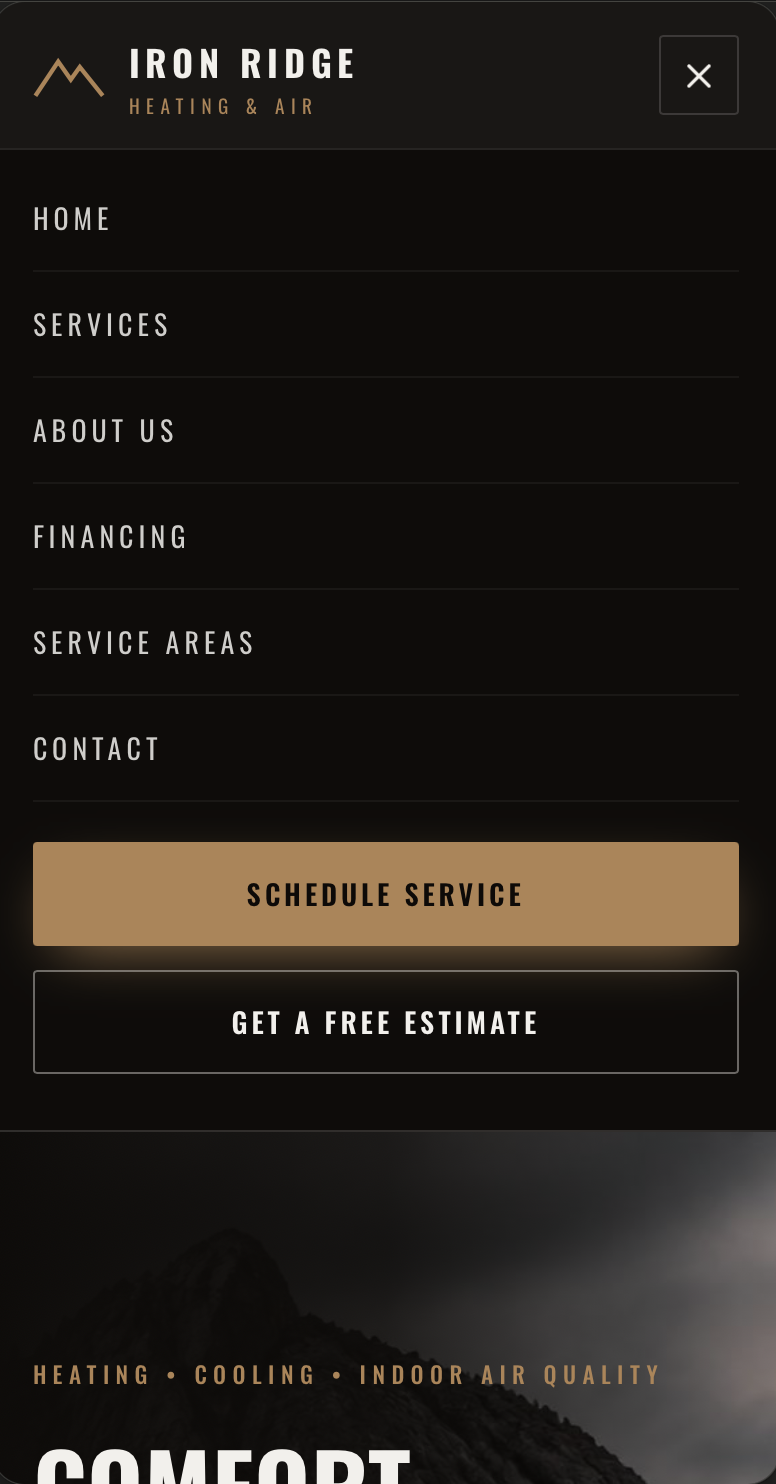 Iron Ridge Heating & Air, mobile view 3