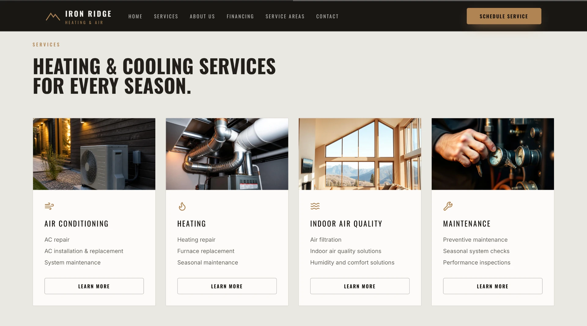 Iron Ridge Heating & Air, Heating + Cooling Services