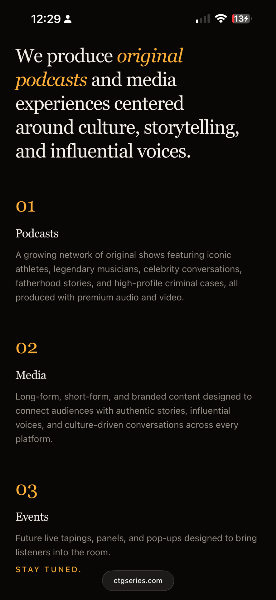 CTG Media, mobile view 1